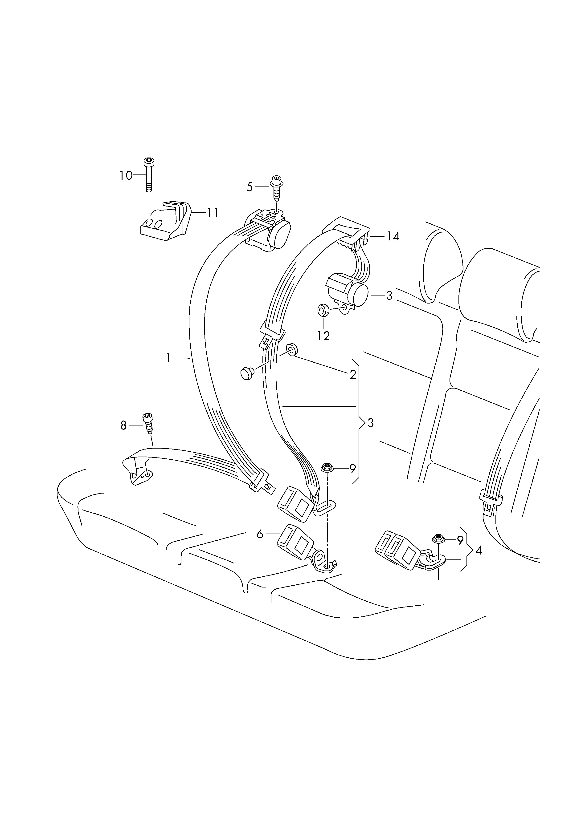 Трёхточечн. ремень безопасн.