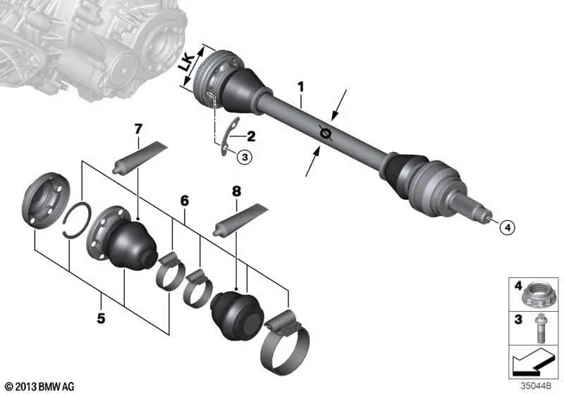 Редуктор заднего моста QMV, выходн.вал