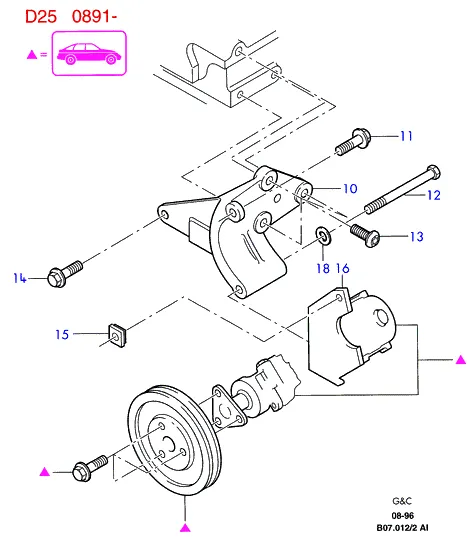 Опоры генератора и приводные ремни, Diesel (AI)