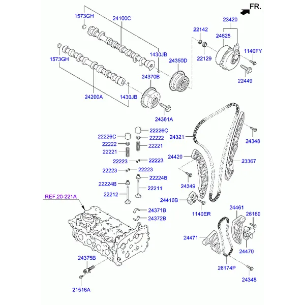 Распределительный вал и клапаны