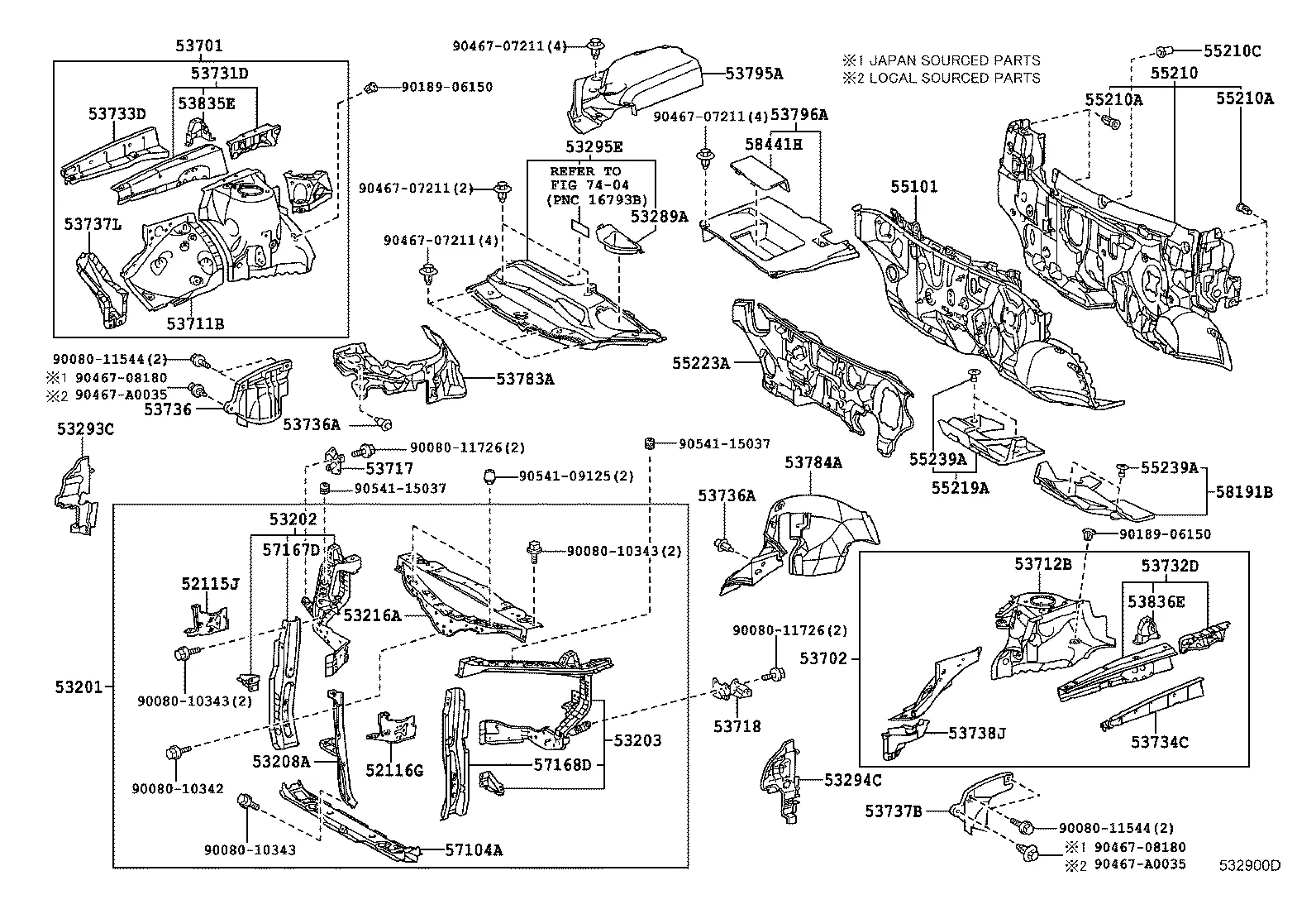FRONT FENDER APRON & DASH PANEL