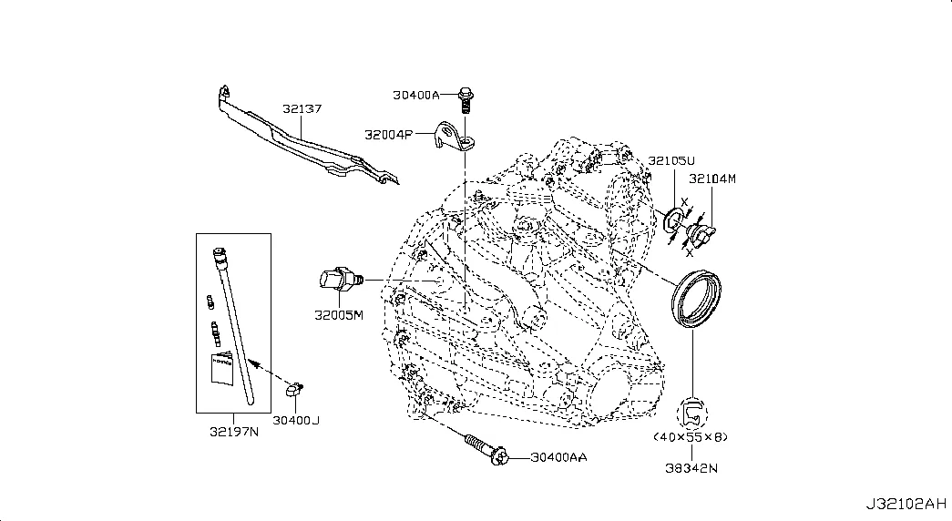 Картер коробки передач и механизм выключения сцепления; TRANSMISSION CASE(TL4-147)