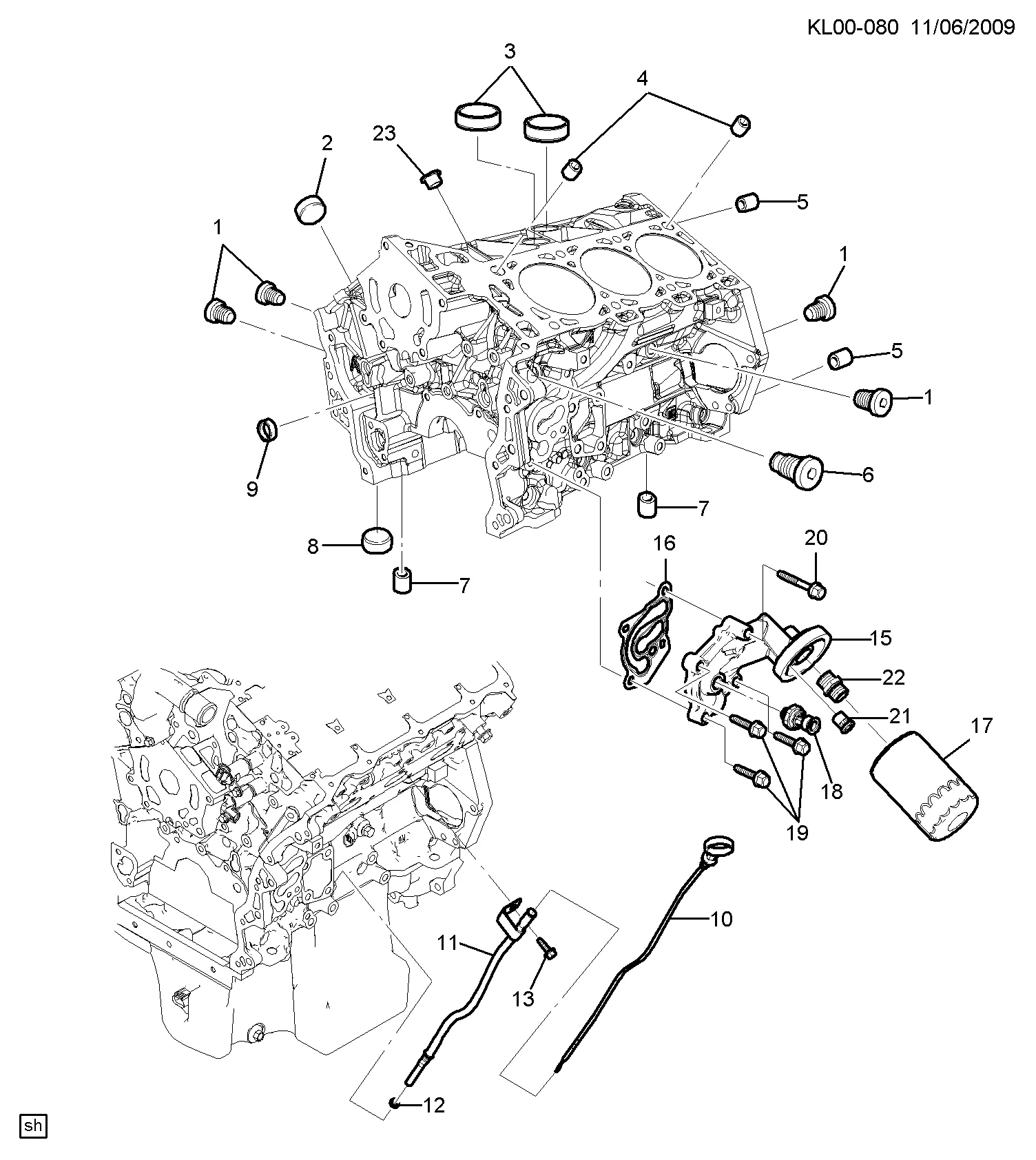 ДВИГ. СБ. 3.2 Л V6 PART 1 БЛОК И СОПРЯЖЕННЫЕ ДЕТАЛИ (LU1/3.2G)
