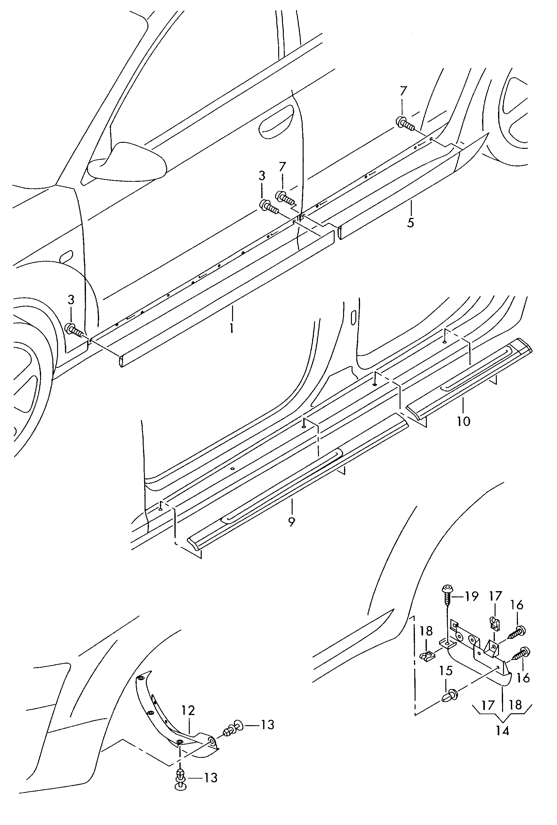 Защитные молдинги Накладка порога Спойлер колеса