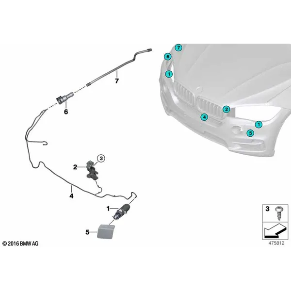 Детали системы омывателей фар