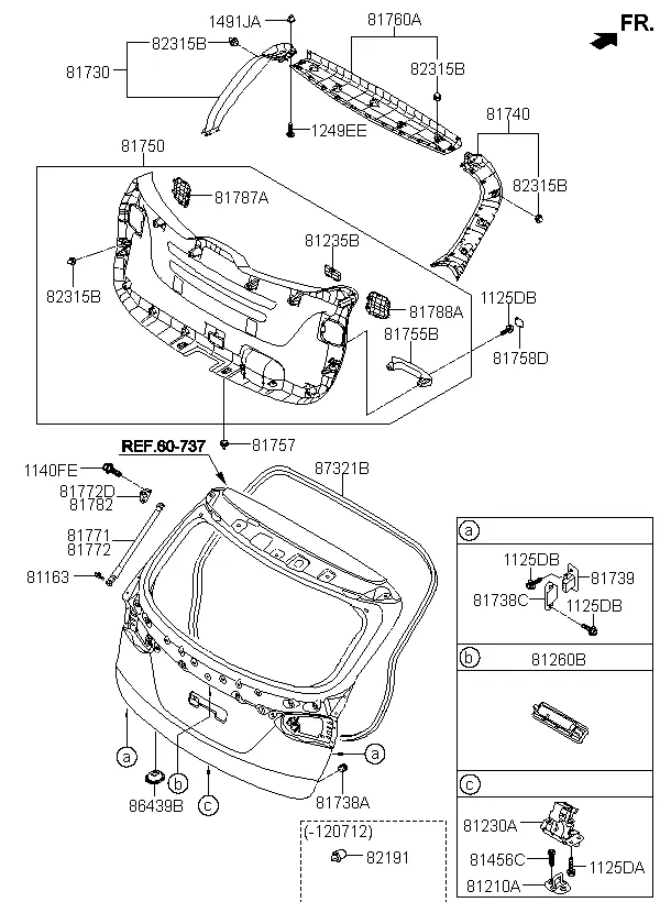 отделка двери багажника