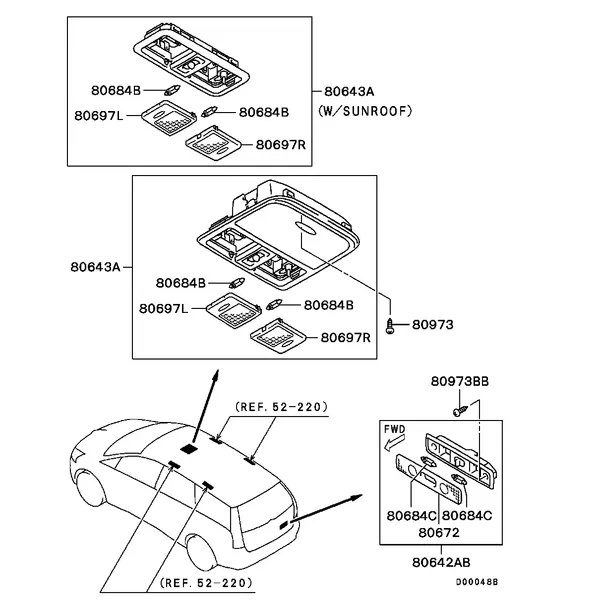 ЭЛЕКТРООБОРУДОВАНИЕ ШАССИ - ФОНАРЬ ОСВЕЩЕНИЯ САЛОНА