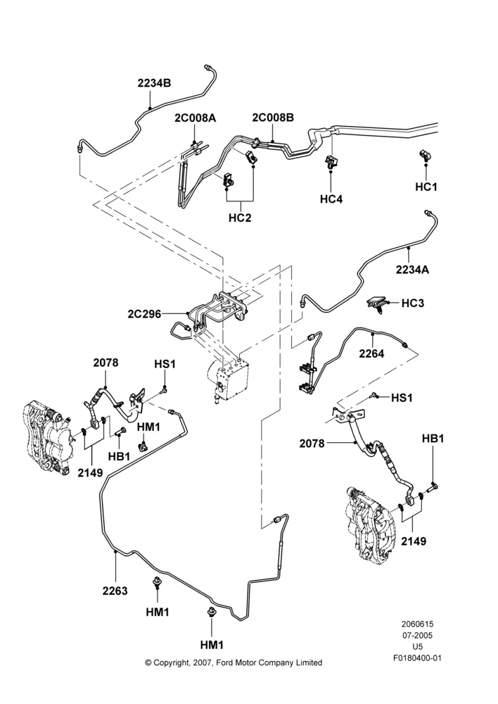 15B - FRONT BRAKE LINES; 19/JUL/2005-16/DEC/2010