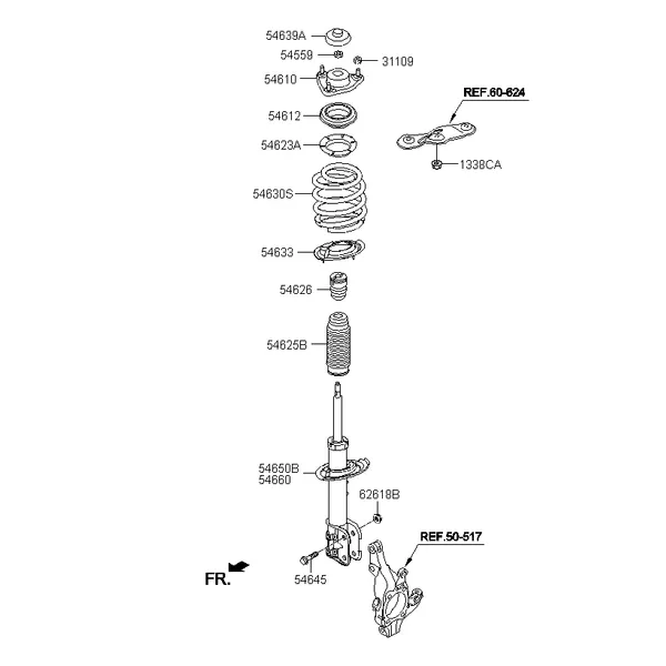Пружина и стойка передней подвески