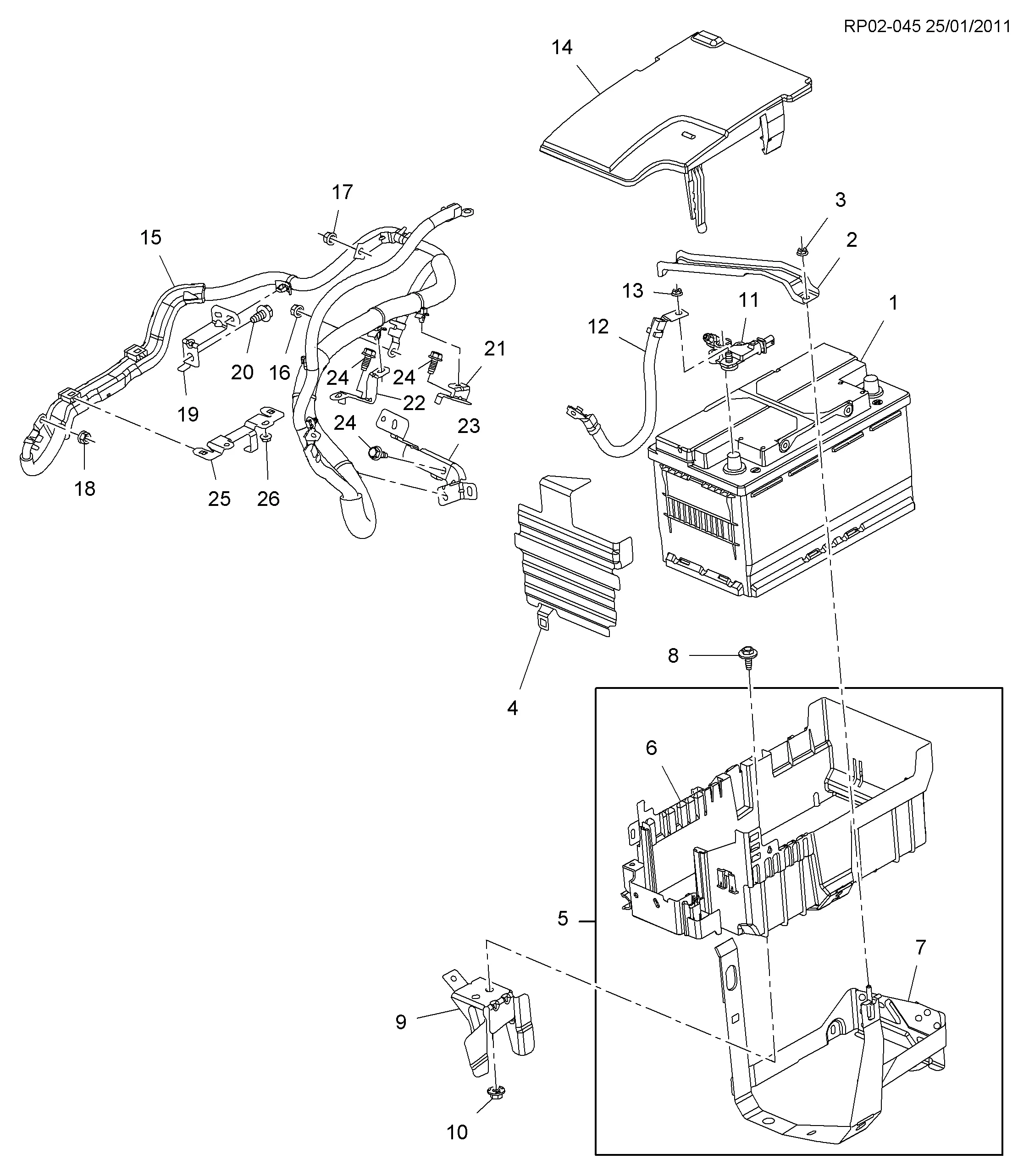 КРЕПЛЕНИЕ АККУМУЛЯТОРА (LUD/1.7L)