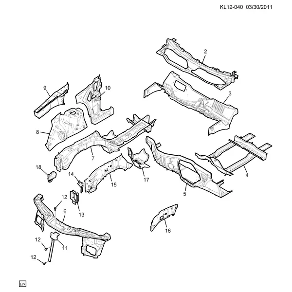 ЛИСТОВОЙ МЕТАЛЛ КУЗОВА PART 1 МОТОРНЫЙ ОТСЕК И ПРИБОРНАЯ ПАНЕЛЬ