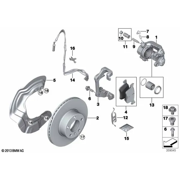 Датчик износа торм.накладки пер.колеса