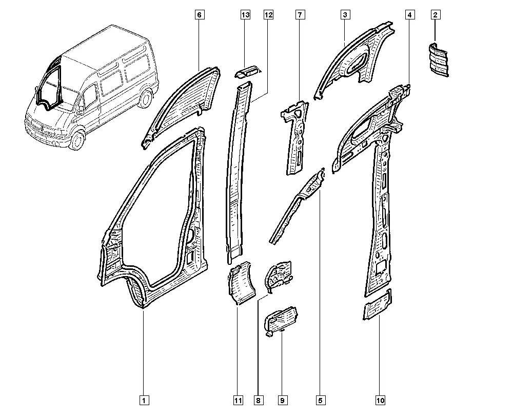 Боковины кузова и задние крылья