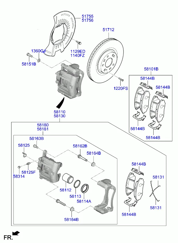 Тормозной механизм переднего колеса