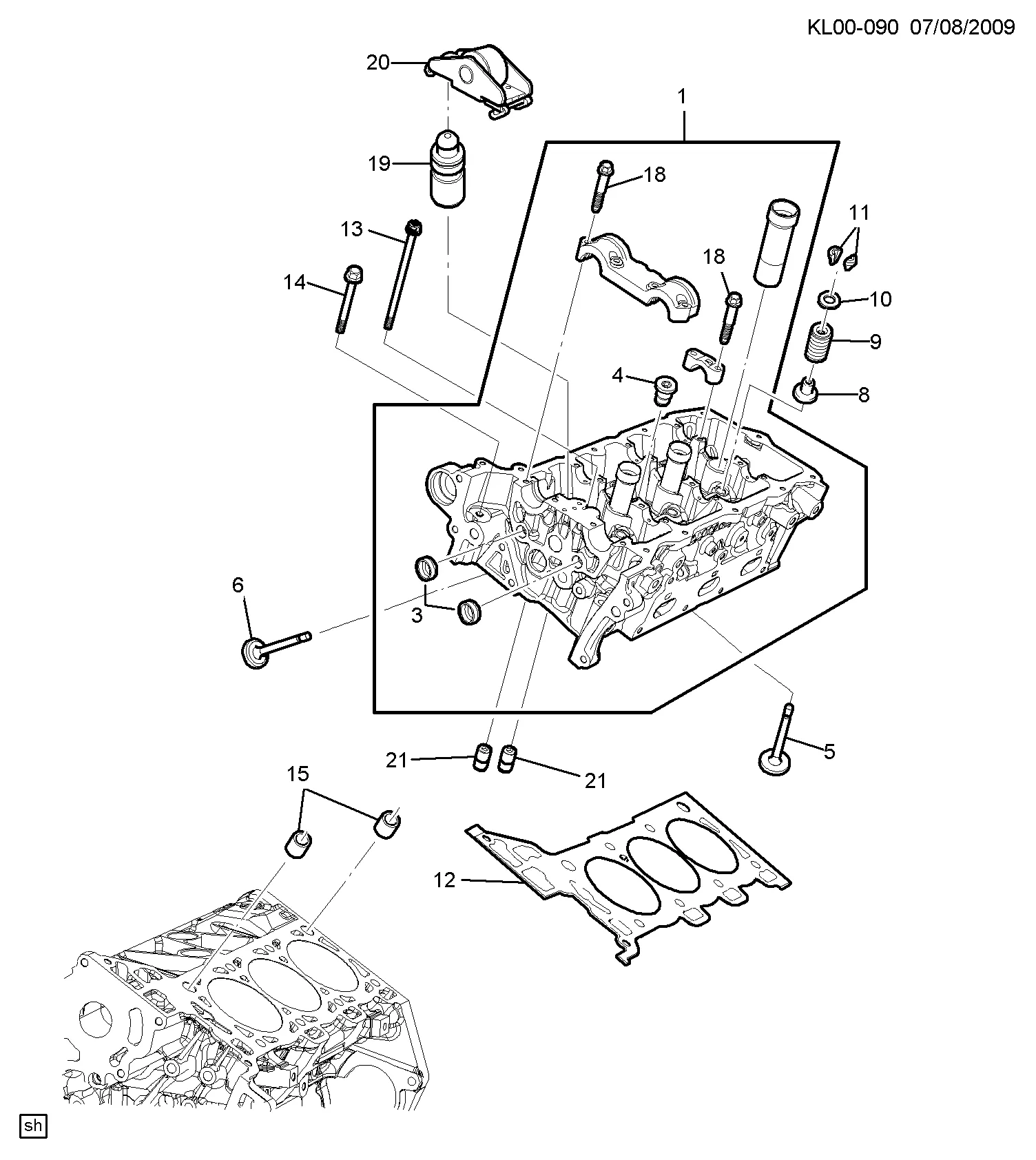 ДВИГ. СБ. 3.2 Л V6 PART 3 БЛОК ЦИЛИНДРОВ И СОПРЯЖЕННЫЕ ДЕТАЛИ (LU1/3.2G)