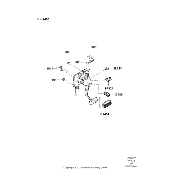 10C - Brake and Clutch Controls, With Fixed Foot Pedals; 19/JUL/2005-16/DEC/2010