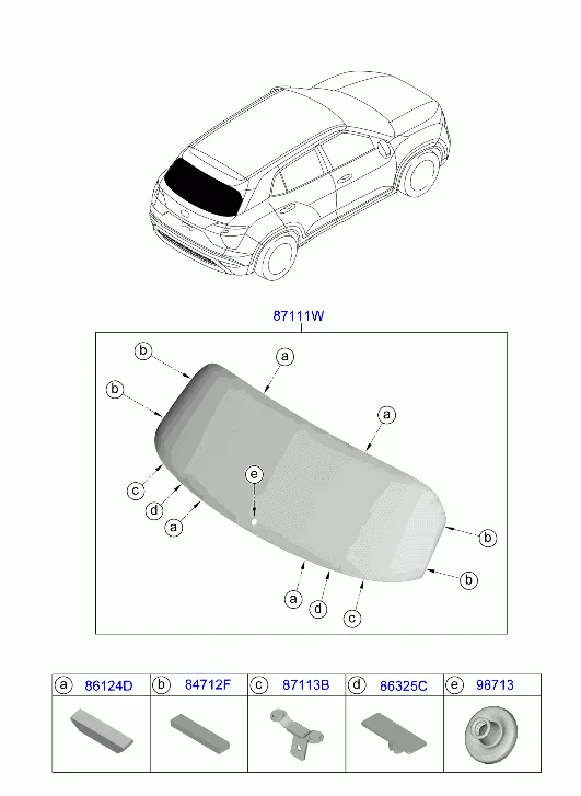 стекло заднее и молдинг