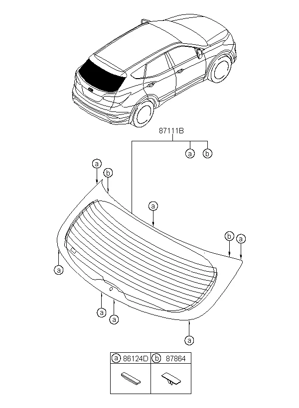 стекло заднее и молдинг