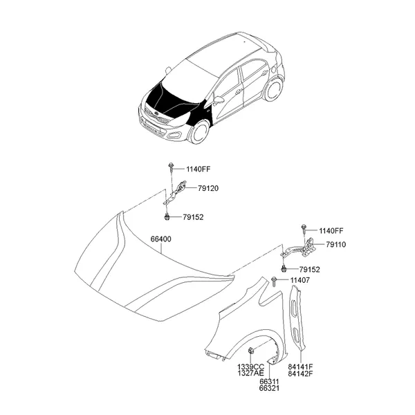 крылья и панель капота