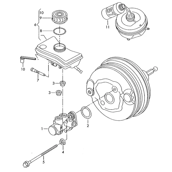 Сдвоен. главный торм. цилиндр Расширительный бачок Тормозная жидкость