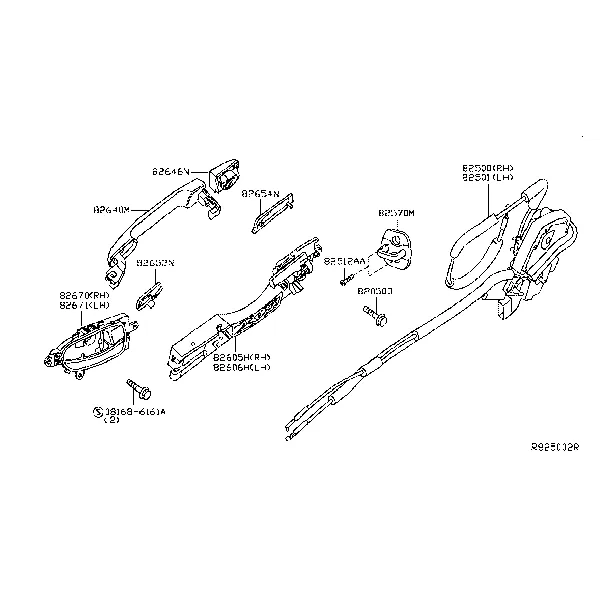 Замок и ручка задней двери