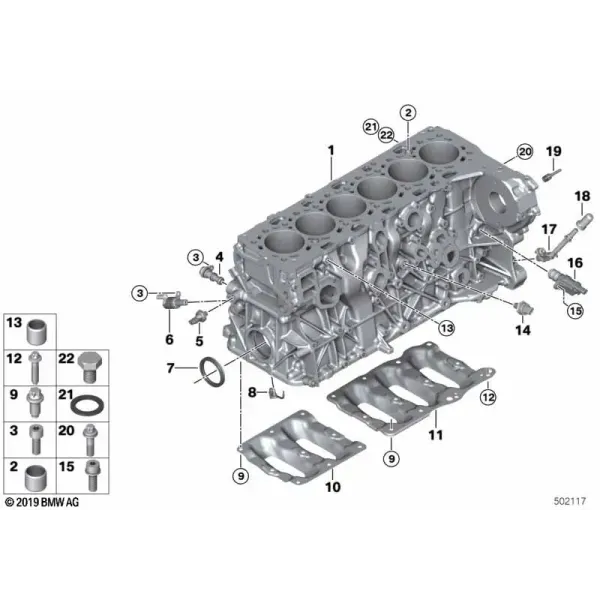 Дополнительные элементы блока цилиндров