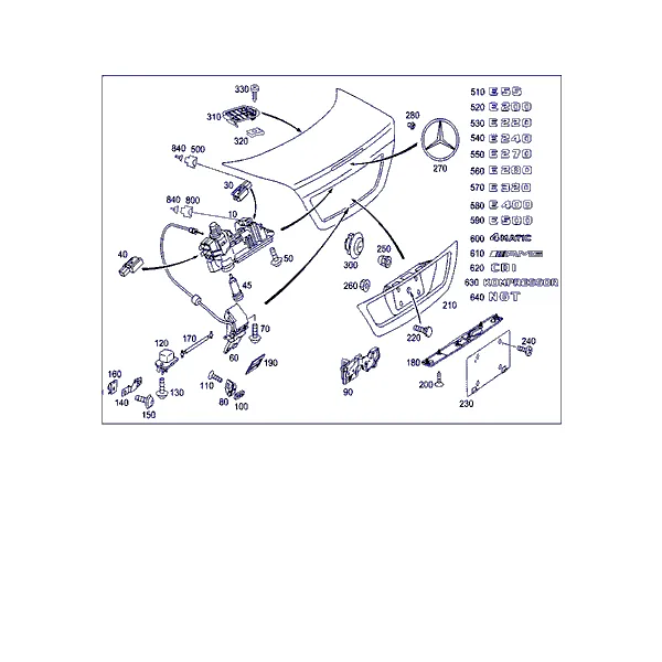 ЗАМОК-ЗАЩЕЛКА КРЫШКИ БАГАЖНИКА, НАВЕСН. ДЕТАЛИ КРЫШКИ БАГАЖНИКА
