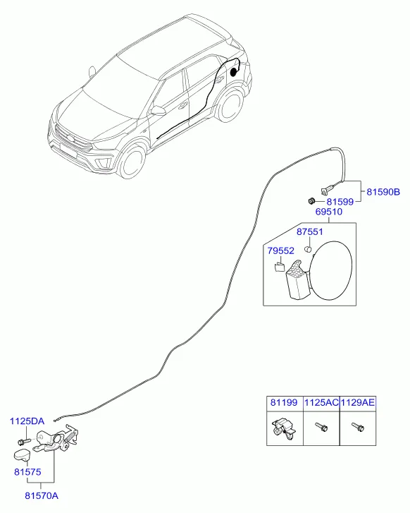 Крышка люка горловины топливного бака