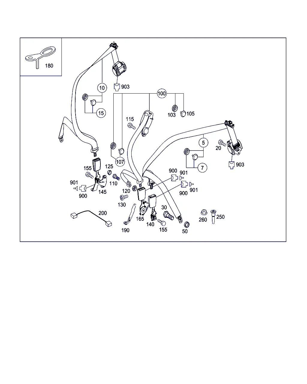 РЕМЕНЬ БЕЗОПАСНОСТИ ЗАДНЕГО СИДЕНЬЯ
