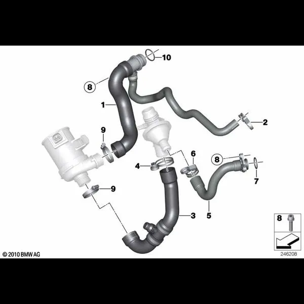 Водяной шланг системы охлаждения
