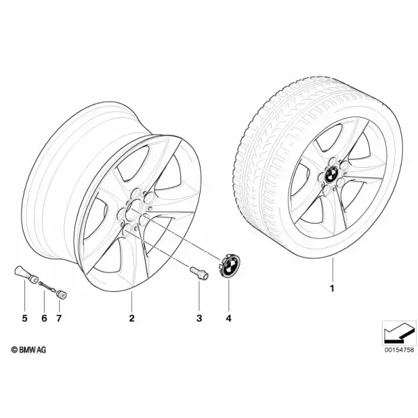 Легкосплавный диск BMW со звездообразными спицами, дизайн 210