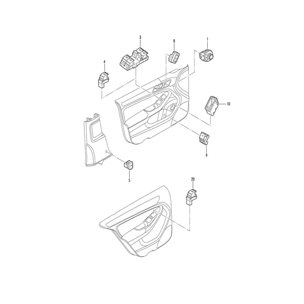 Выключатель в обивке двери Выключатель в обивке двери