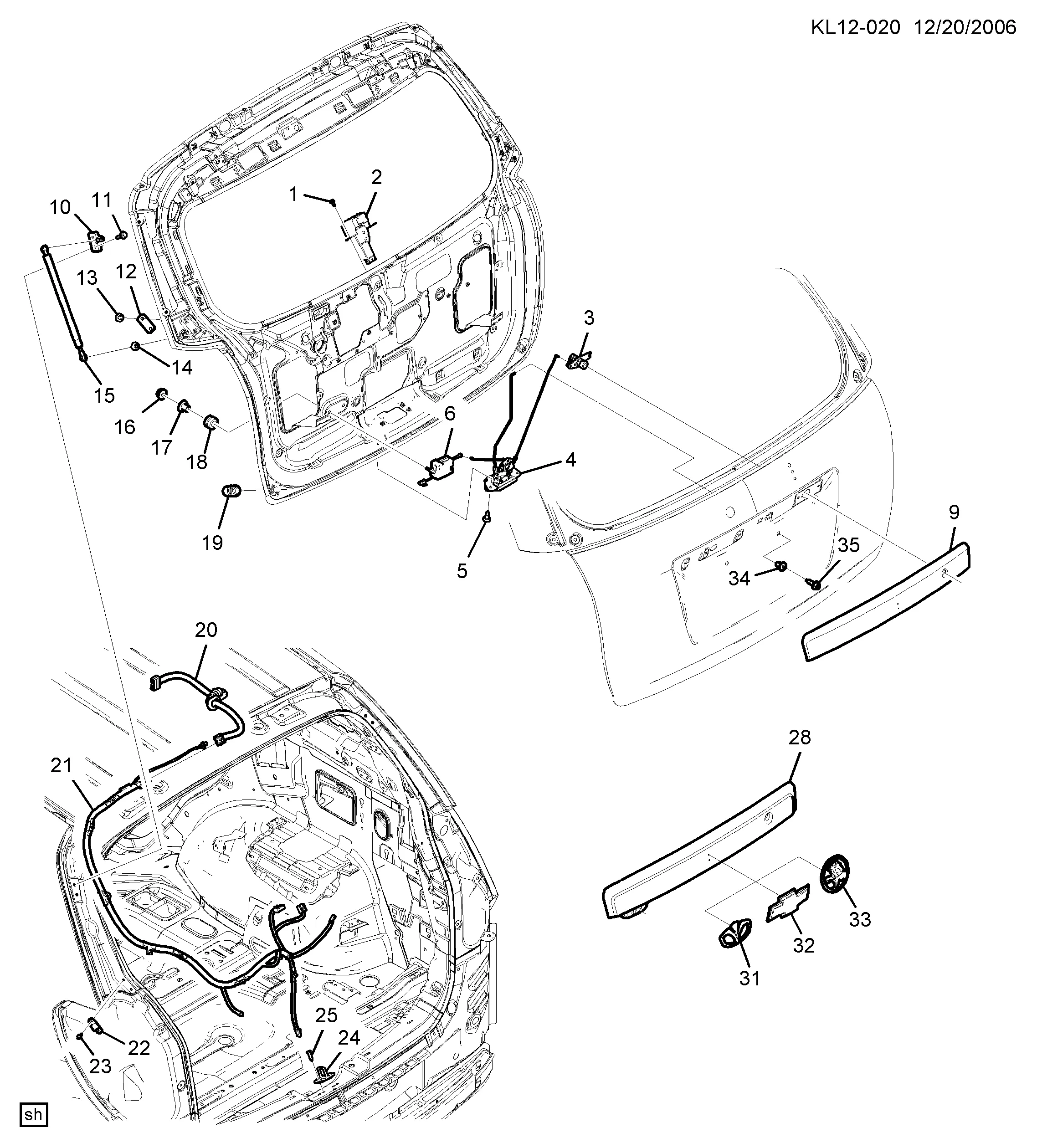 ФУРНИТУРА ЗАДНЕЙ ОТКИДНОЙ ДВЕРИ ВНУТР. ЧАСТЬ
