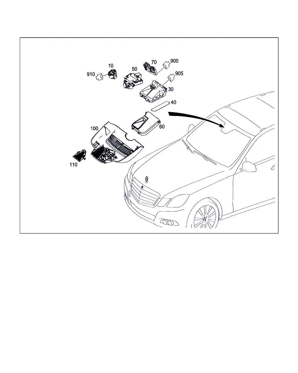 ДАТЧИКИ, КАМЕРА И ПЕРЕКЛЮЧАТЕЛЬ ЗА ВЕТРОВЫМ СТЕКЛОМ