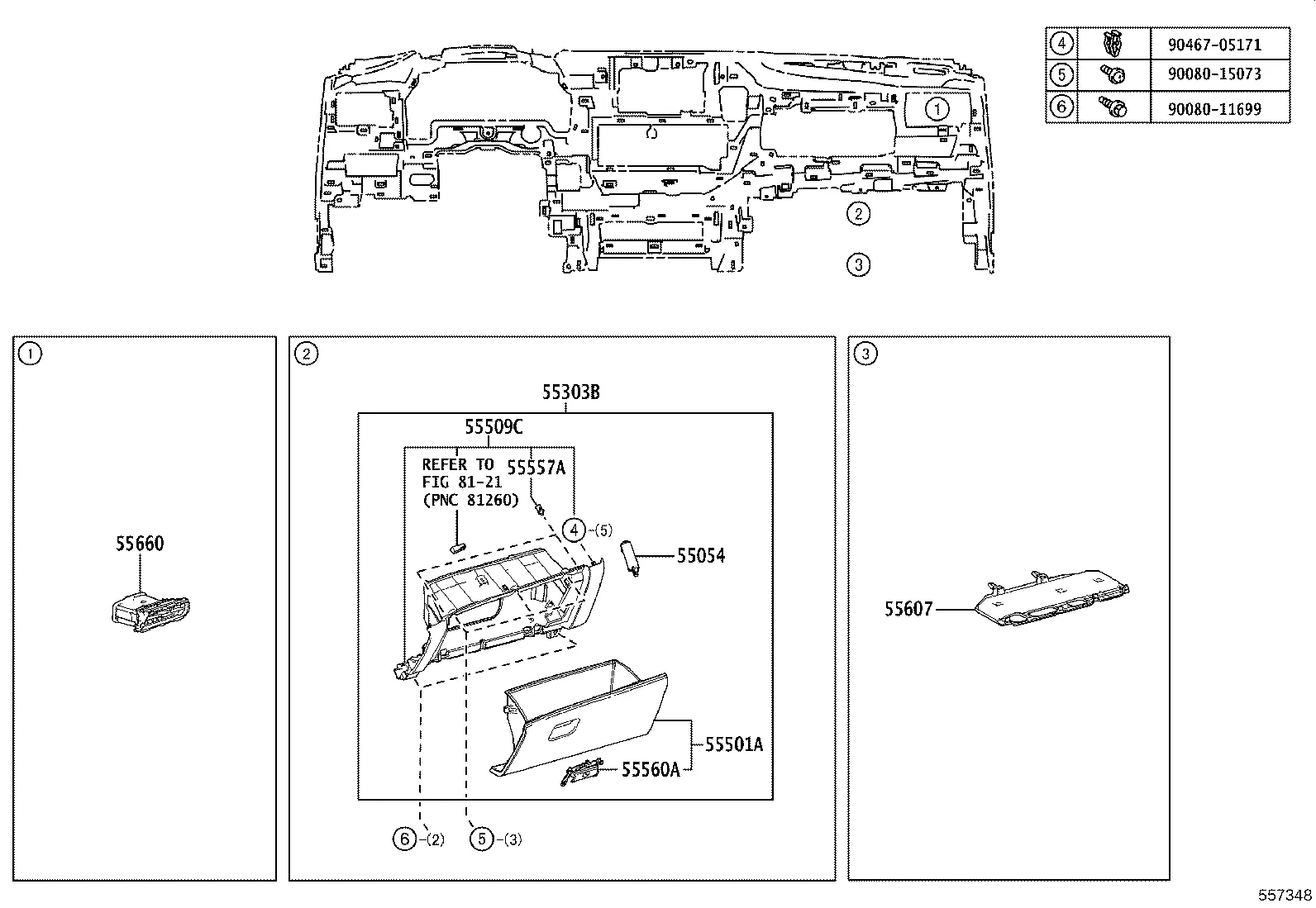 INSTRUMENT PANEL & GLOVE COMPARTMENT