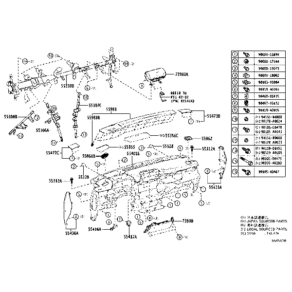 INSTRUMENT PANEL & GLOVE COMPARTMENT