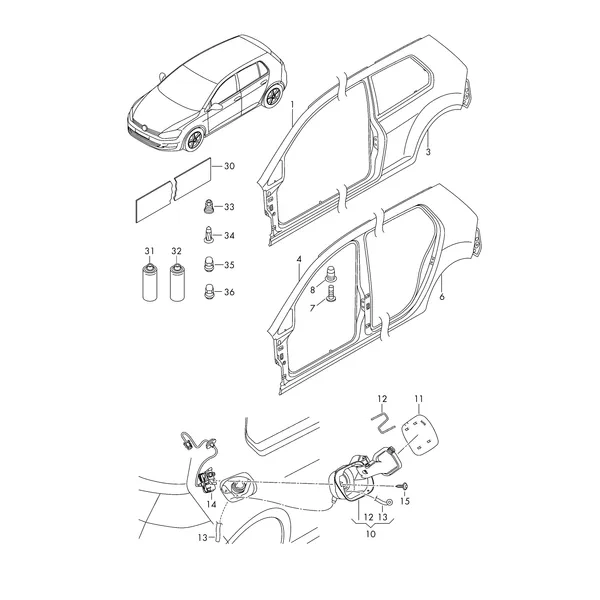 Отрезные детали боковины