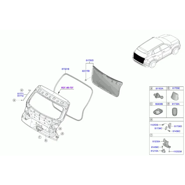 отделка двери багажника