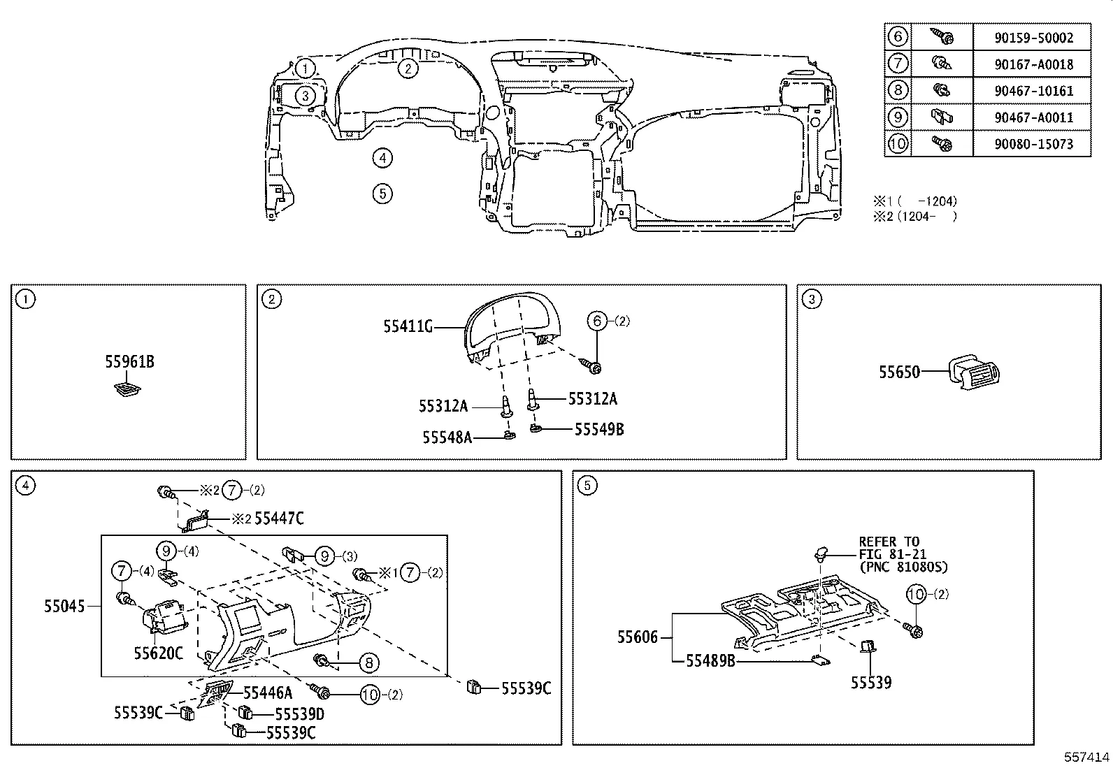 INSTRUMENT PANEL & GLOVE COMPARTMENT