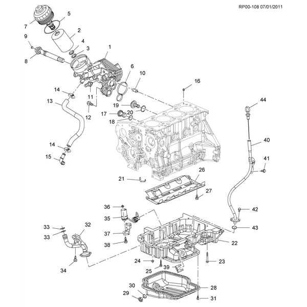 ДВИГ. СБ.-L4 PART 5 МАСЛОСБОРНИК И ФИЛЬТР(LUD/1.7L)