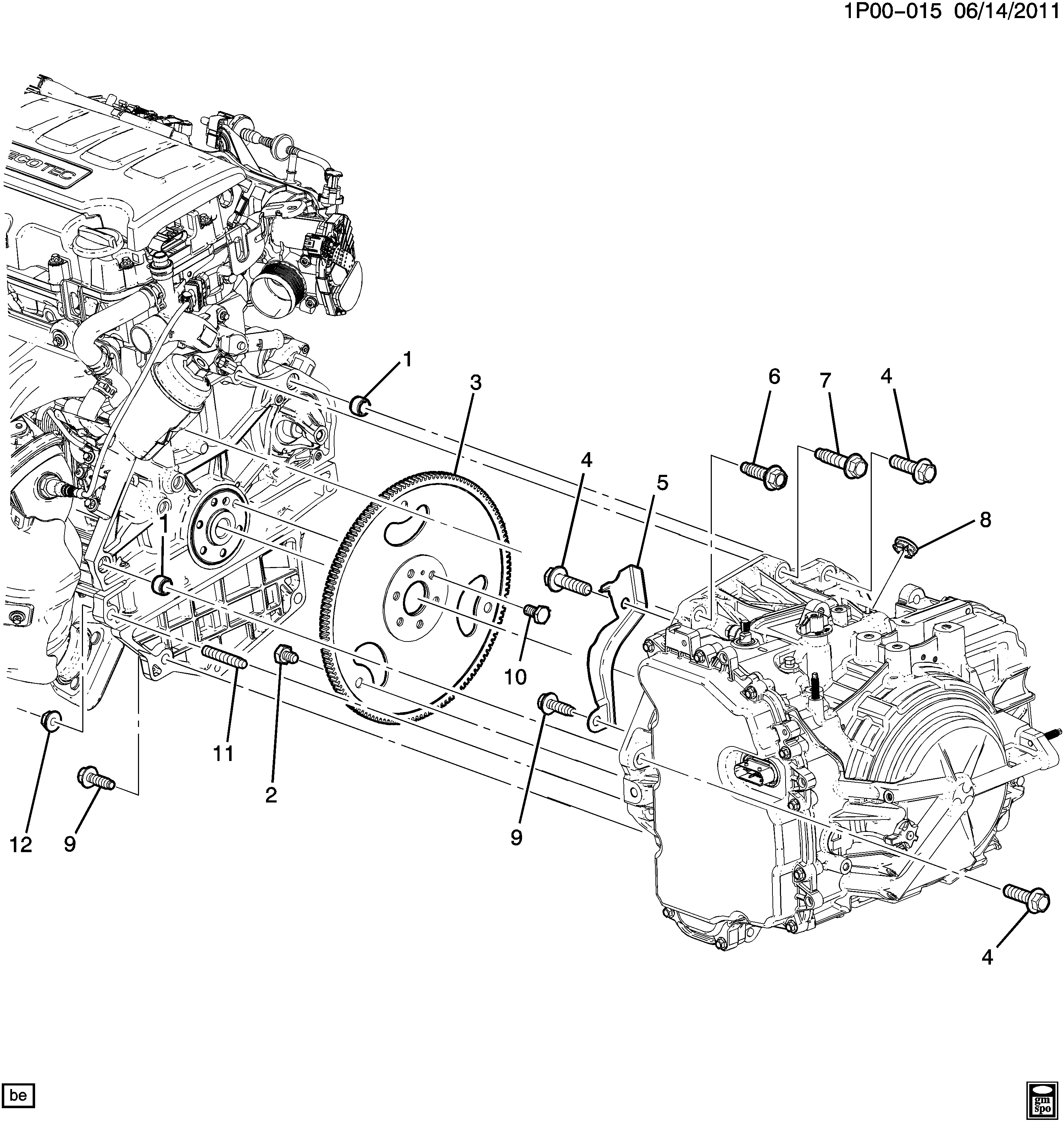 ENGINE TO TRANSMISSION MOUNTING (LUJ/1.4C, AUTOMATIC MH8)