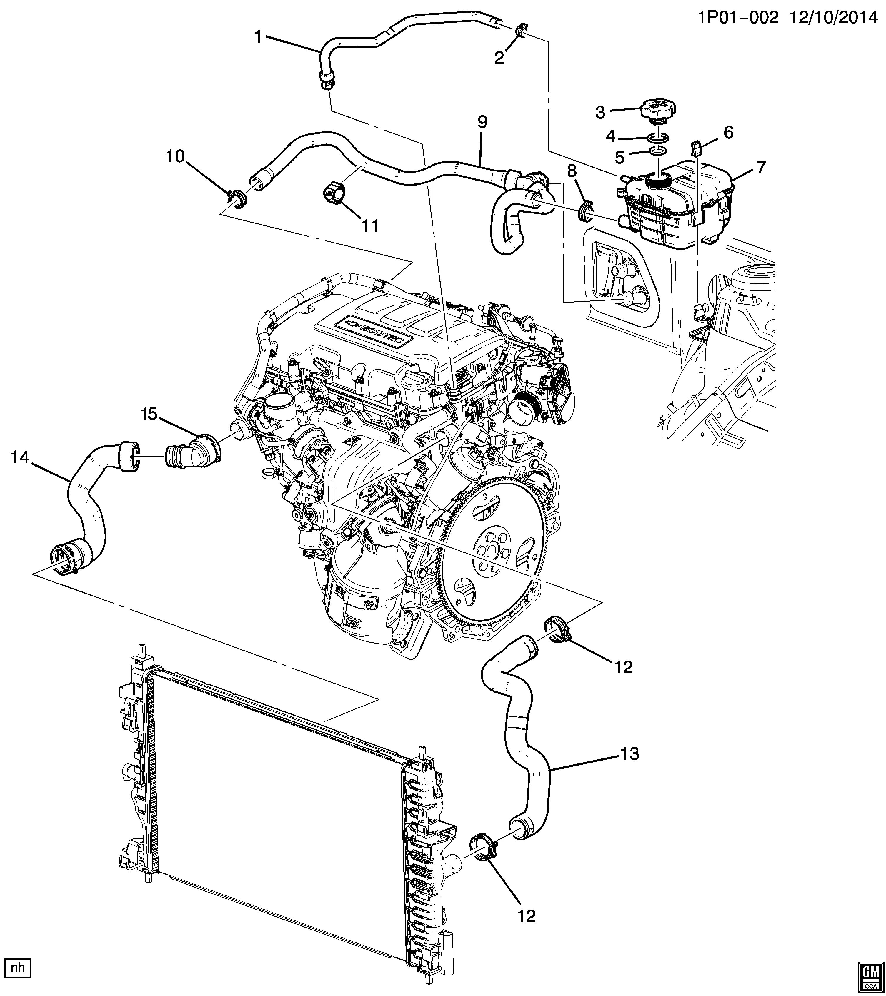 HOSES & PIPES/RADIATOR (LUJ/1.4C)