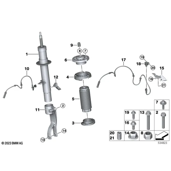 Аморт.стойка спереди VDC/доп.элементы