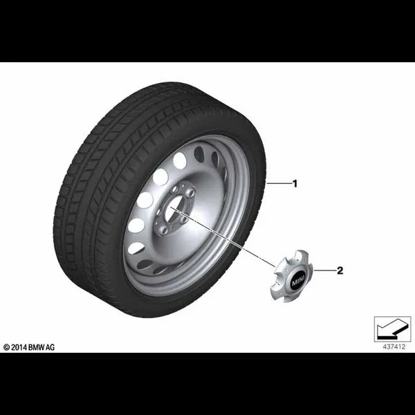Колесо в сборе зимнее, сталь - 16"