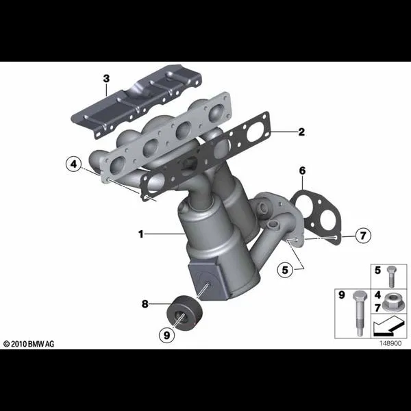 Выпускной коллектор с катализатором