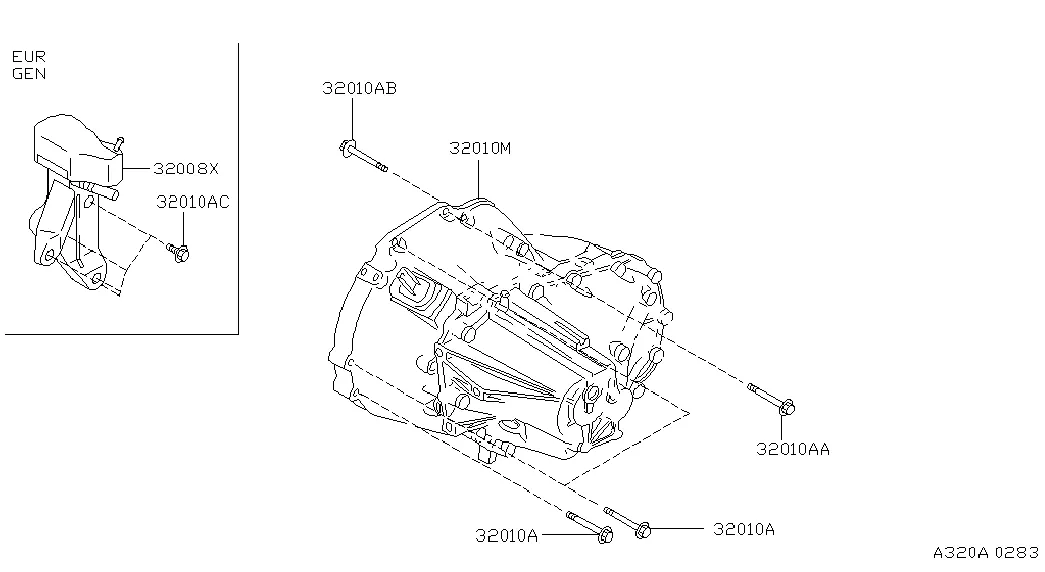 МКПП, ведущий мост в блоке с коробкой передач и крепления