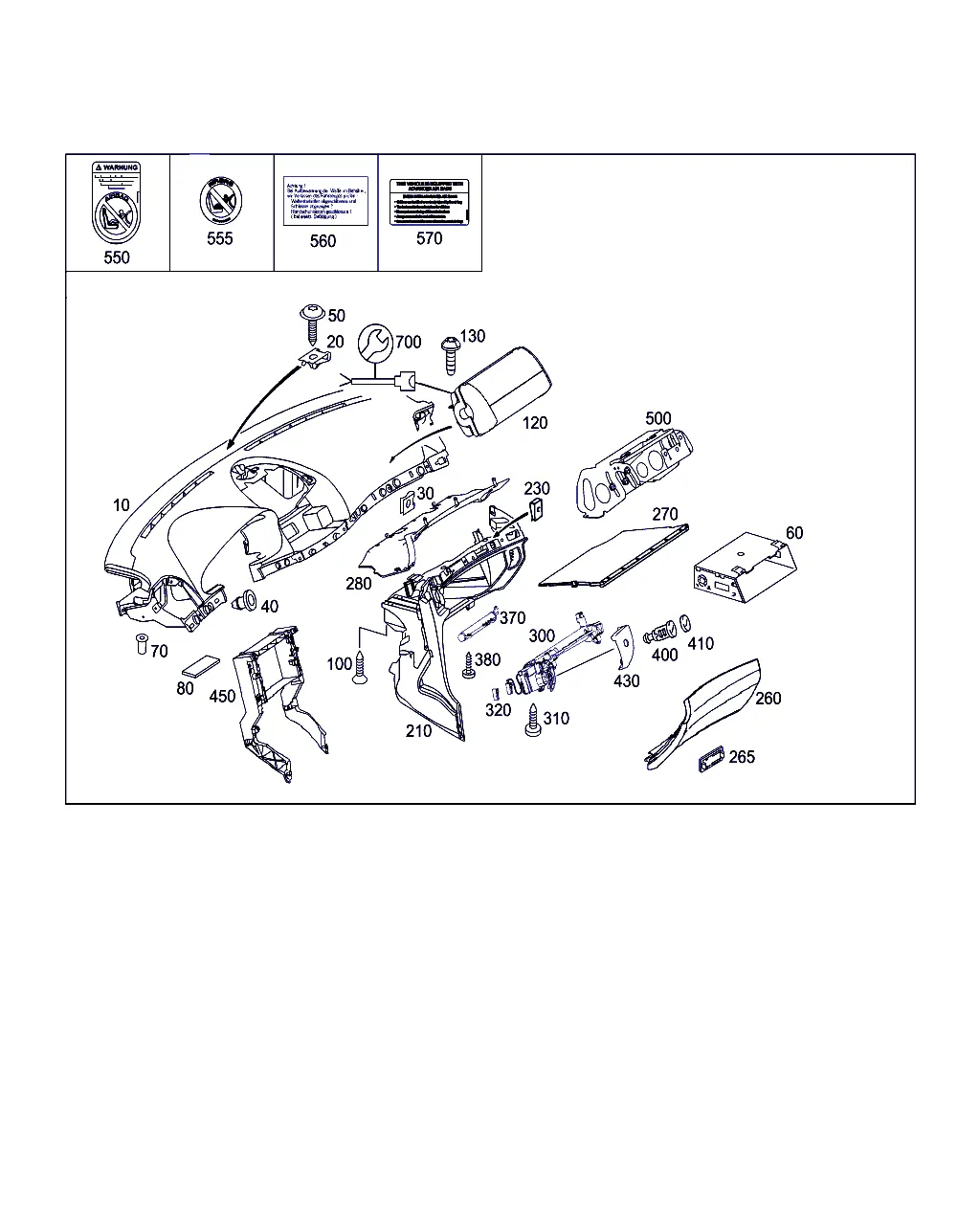 ПЕРЕДНЯЯ ПАНЕЛЬ И ВЕЩЕВОЙ ЯЩИК С ПОДУШКОЙ БЕЗОПАСНОСТИ ПЕРЕДН.ПАССАЖИРА