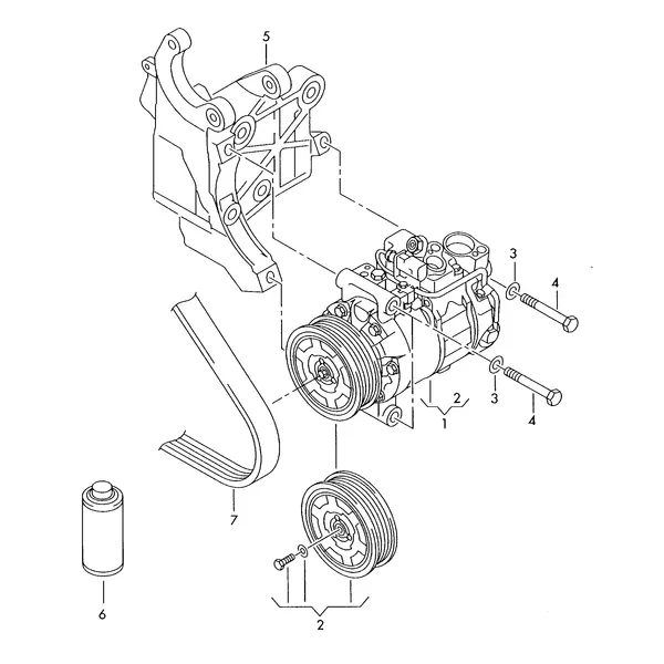 Компрессор климатической уст. Детали соединительные и крепе- жные для компрессора