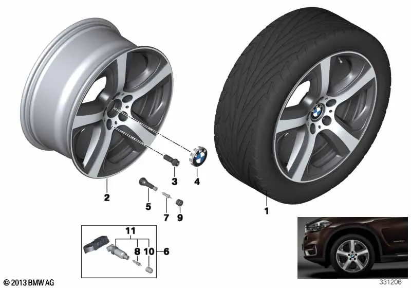 Легкосплавный диск BMW со звездообразными спицами 490, 19"