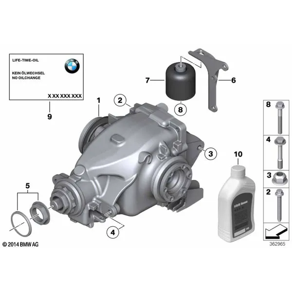 Сторона входа/выхода редуктора зад.моста